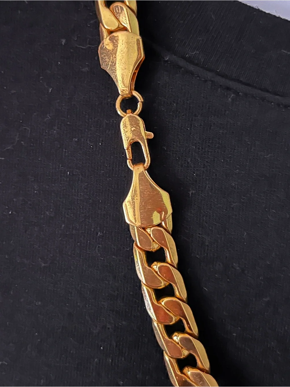 Unisex Estate Gold-Tone Cuban Link Chain Necklace for Men